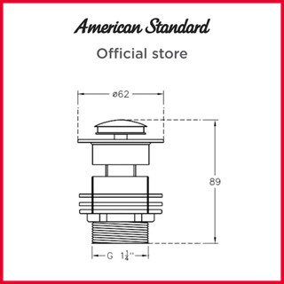 American Standard สะดืออ่างล้างหน้าแบบกด A-8016-A-N