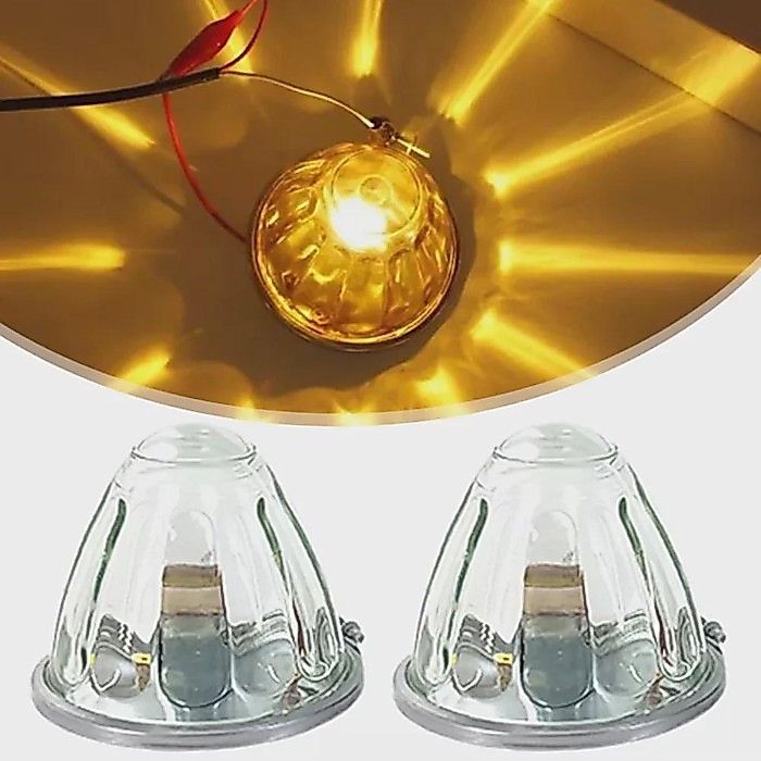 1 Pair Amber Watermelon Light Glass Kit Clear Lens With 1156 LED Bulb Incandescent Lamp For Truck C