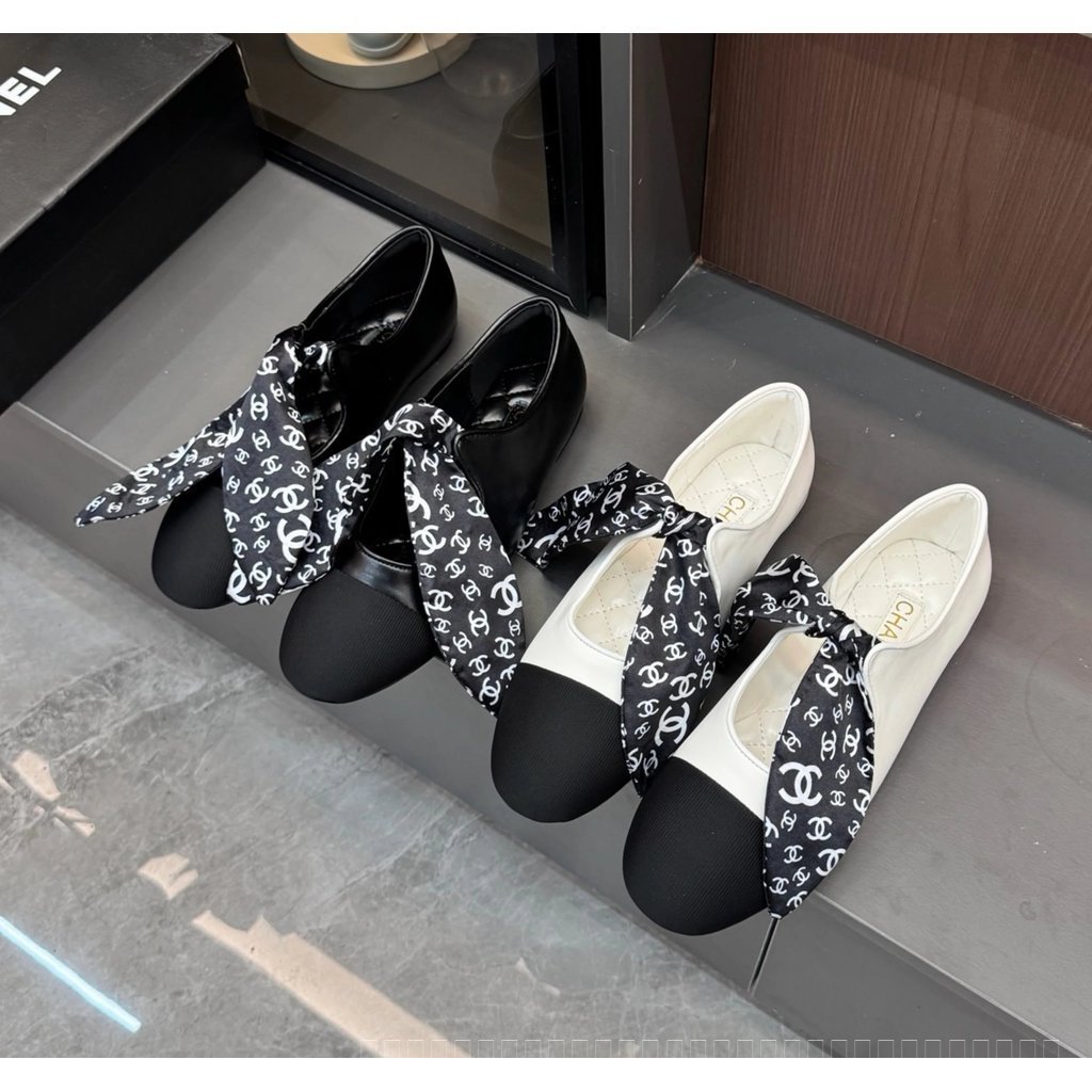 [คุณภาพดีที่สุด] Ribbon Bow Mary Jane Shoes 26c New Style Mary Jane These Two Flat Ballet Shoes