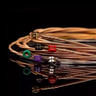 สายกีตาร์โปร่ง สายกีตาร์ไฟฟ้า ครบชุด6เส้น เบอร์ 9/10/11/12 Guitar string ทนทาน ไม่แข็ง จับนิ่ม เสียงใส กังวาล พร้อมส่ง