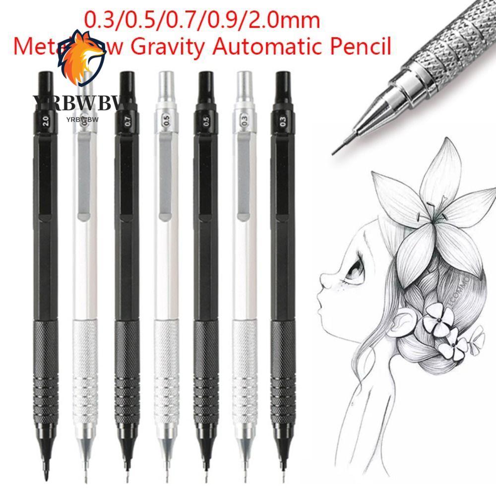 YRBW ดินสออัตโนมัติ, เครื่องเขียน 0.3/0.5/0.7/0.9/2.0 มม., Creative Low Gravity Metal Propelling ดิน