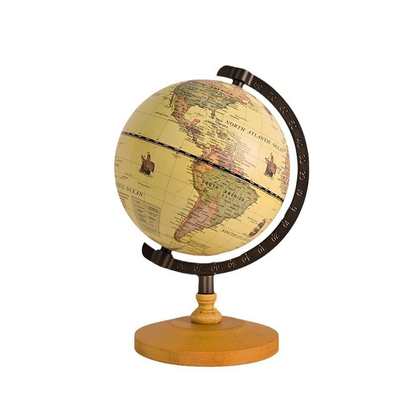 Golden Ball Factory Office Decorative Globe English Globe ของตกแต่งบ้าน ลูกโลกย้อนยุคสไตล์ยุโรป