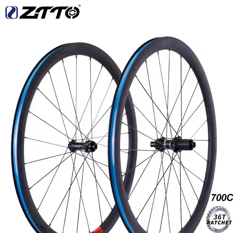 ZTZTTO 700C Road Tubeless Wheelset R2 24H 36T Ratchet System Wheelset HG XDR Hub 30mm 38mm Width Aer