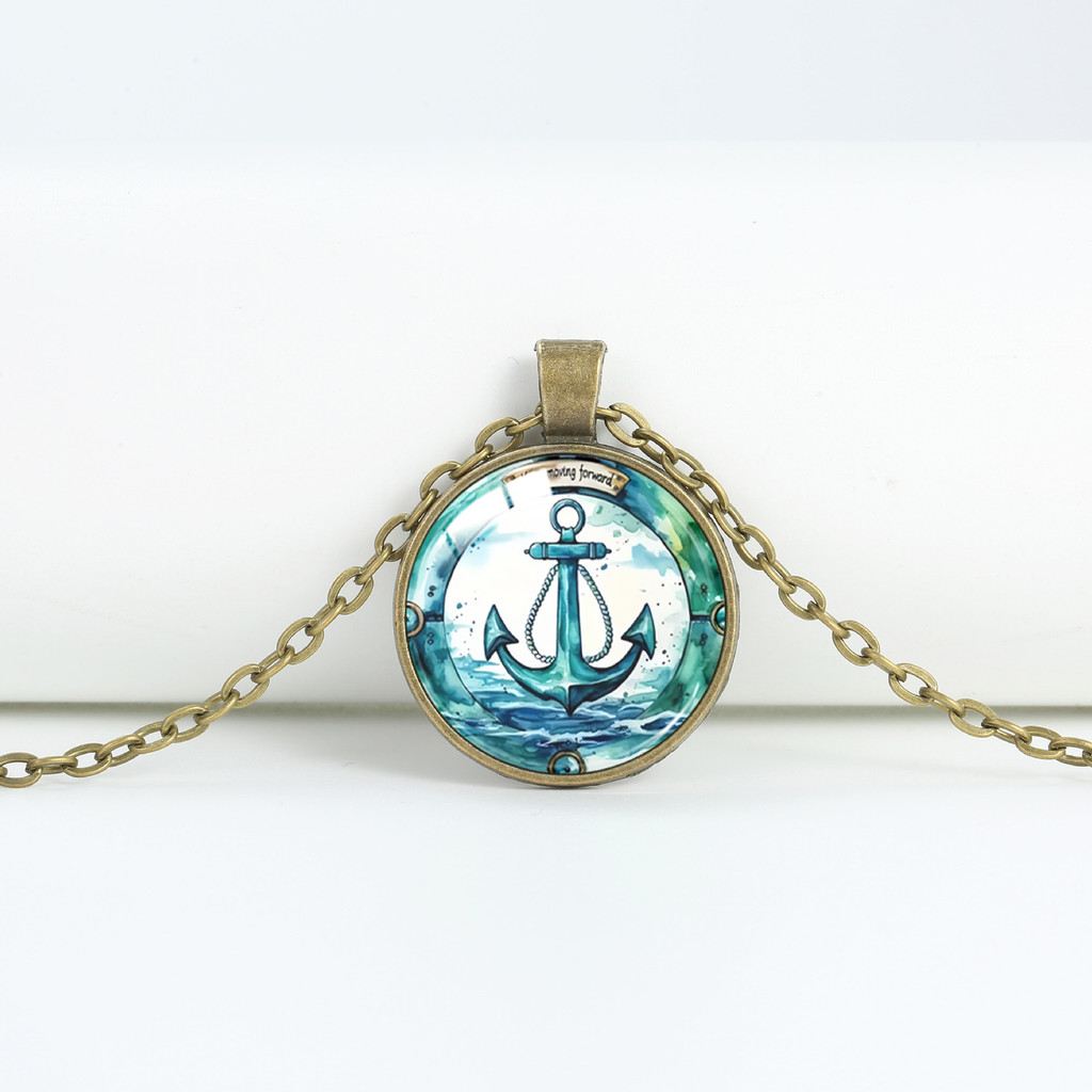Steampunk Compass Sailing Necklace Bronze Chain Retro Mechanical Style Unique Mens Accessories