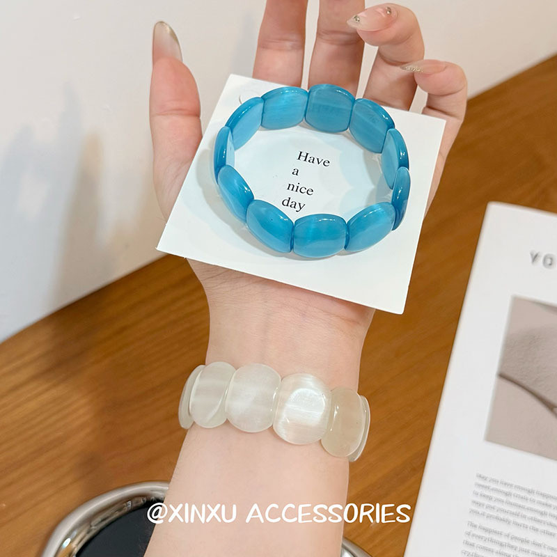 Cool Feeling Sea Blue Bracelet สวยเฉพาะไวท์เทนนิ่งทุกวันประณีต Niche Design Feeling High-End Feeling