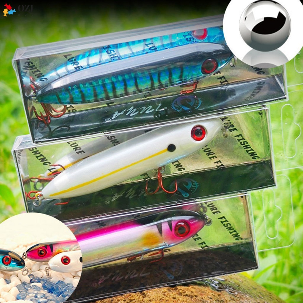 Topwater Fishing Popper Lures Topwater Pencil Lures with Sharp Hook Family Fishing Gear Accessories