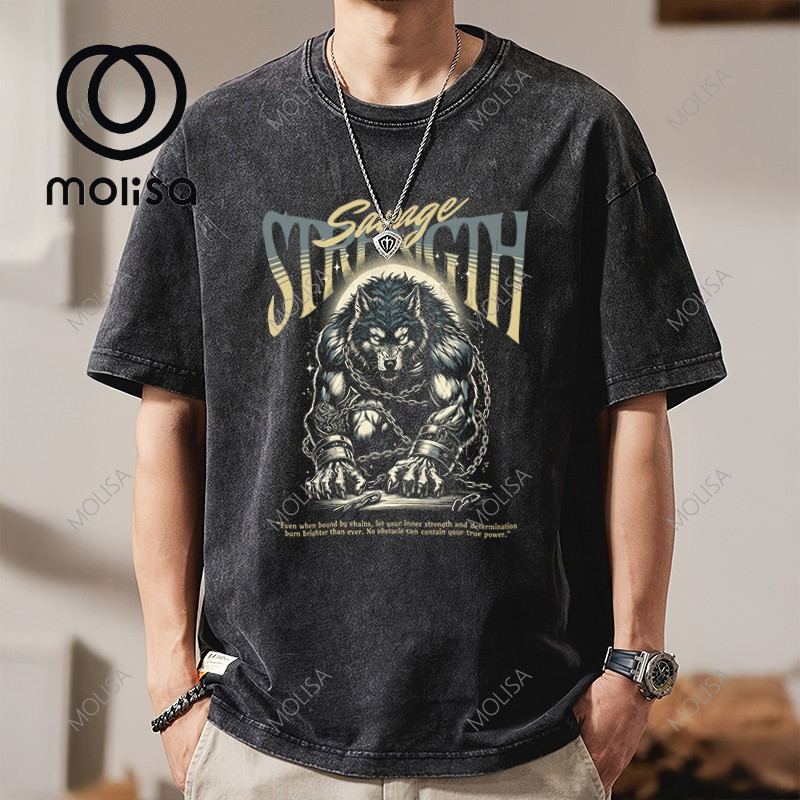 เสื้อยืด Oversize unisex เสื้อ สีดำ ผ้าฟอก สีสวย คอกลม แขนสั้น S-4XL ผ้านุ่ม 68014#