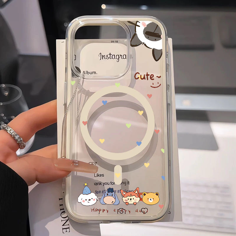 💎Snap&Co💎เคส MagSafe แม่เหล็กแรงดูดสูง ลายเรียบง่ายสไตล์เกาหลี สำหรับ iPhone 17 16 15 14 13 12 11 Pro Pro Max Plus