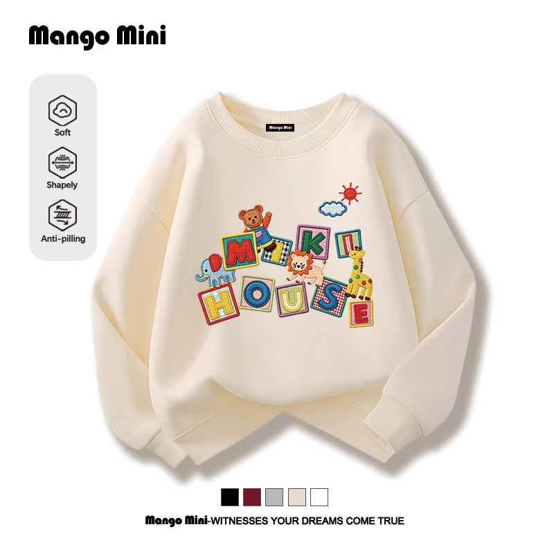 เสื้อแขนยาวเด็ก Sweatshirt T−shirt สำหรับ เด็กชายและเด็กหญิง ผ้าหนาดีใส่สบาย พิมพ์ลายการ์ตูนน่ารัก 【มีสต็อกกรุงเทพฯ】
