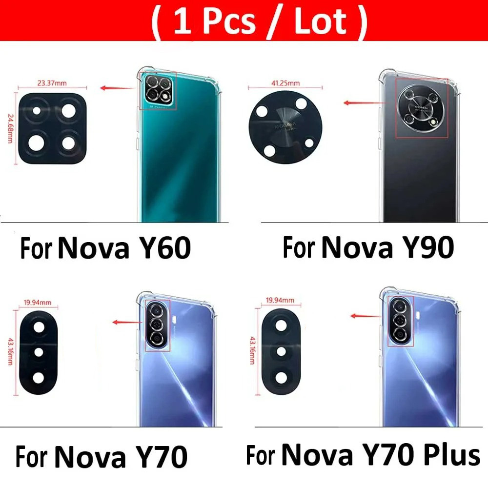 เลนส์กระจกกล้องหลังด้านหลังสําหรับ Huawei Nova Y60 Y70 Plus Y90