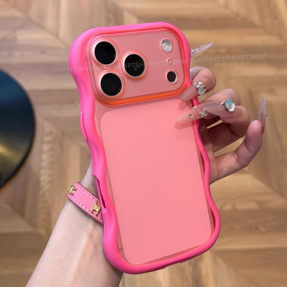 3D Frosted Waveเคสโทรศัพท์สําหรับiPhone 17 Pro Max 16 15 14 13 12 11 กันกระแทกป้องกันปลอก