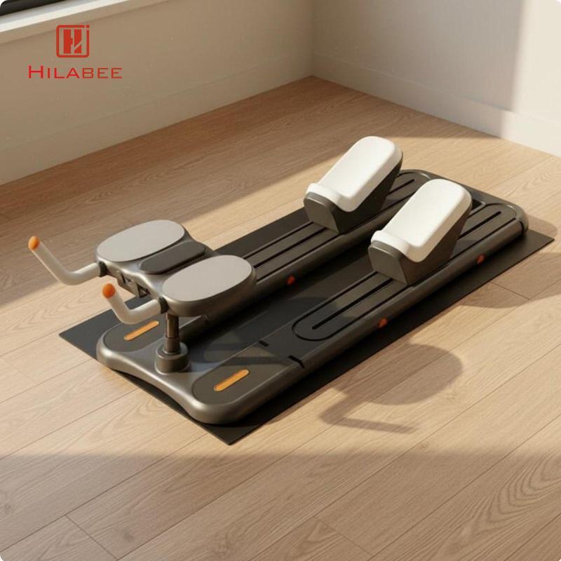 HILABEE Home Fitness Trainer ปรับเอวอุปกรณ์ออกกําลังกายเหล็กคาร์บอน Core Training เลื่อน Ab Machine 