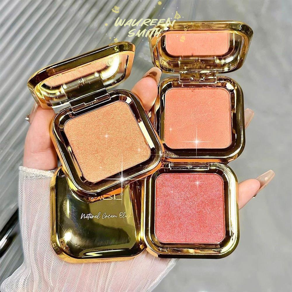 WAUREEN Highlight Powder Blusher, Monochrome Natural Brightening Powder Blusher, การมองเห็นสูงสี Contour Shadow Mashed Potato Expansives Color Powder Blusher Make Up