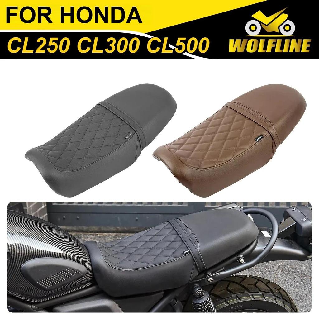 KWOLFLINE 2-Up Seat Pad Rider ผู้โดยสารอานเบาะสําหรับ Honda CL250 CL300 CL500 SCL250 SCL300 SCL500 2