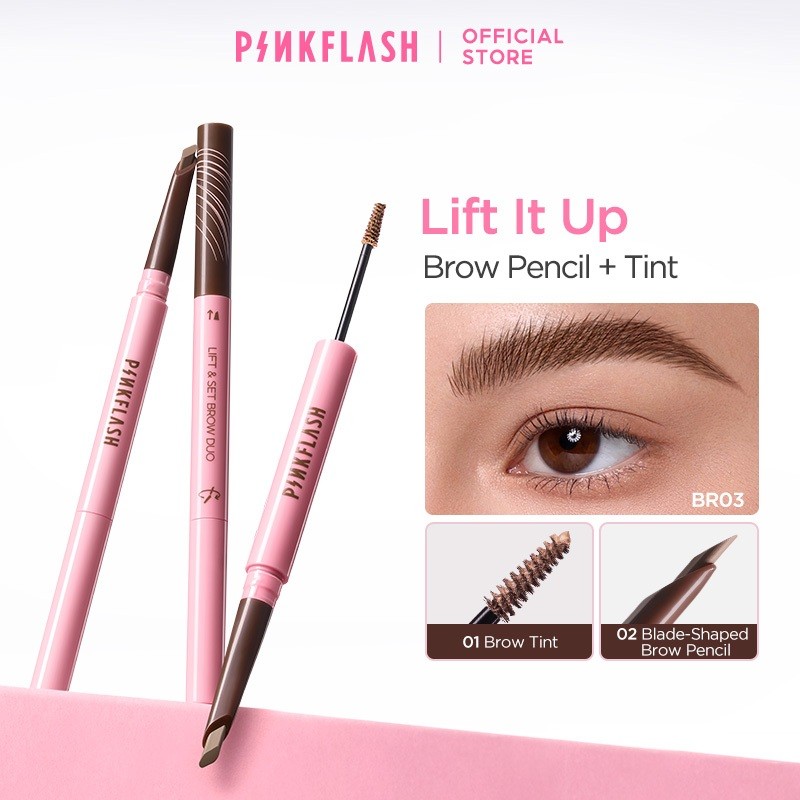 PINKFLASH Lift It Up Brow Pencil + Tint Dual-Ended Eyebrow Pencil & Tint 2 In 1