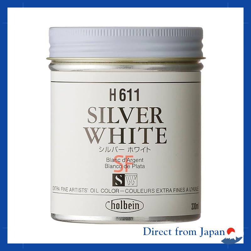 Holbein Oil Paint H613 330ml Titanium White, H631 Foundation White, H617 Permanent EX, H611 Silver W