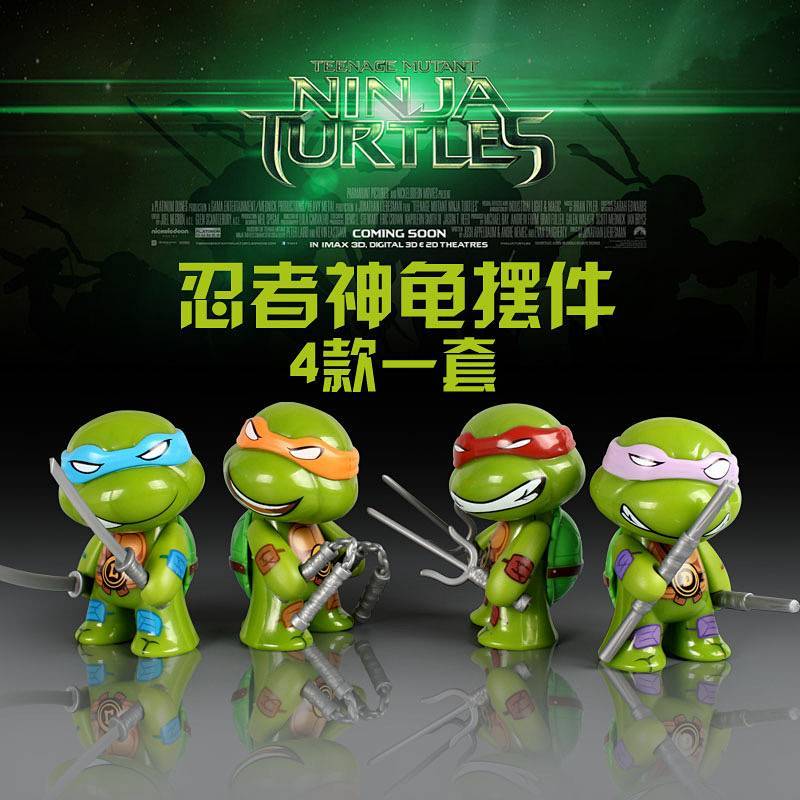 Ninja Turtle Figurine Garage Kits Movable Joint Model Toy Car Furnishings Ornaments PPvT