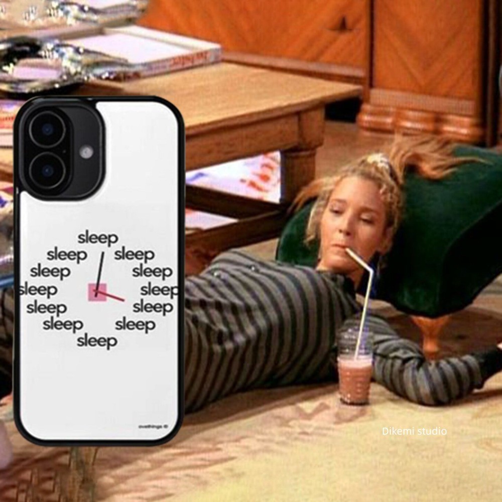 เกาหลี Ins Niche Minimalist Lazy Fun SLEEP นาฬิกาสําหรับ iPhone 17/16/15/14/13 Pro/Pro Max