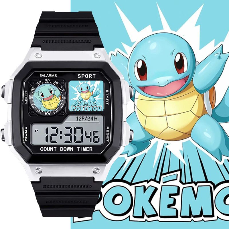[นาฬิกา] Pokémon Student Watch Junior High School Children Electronic Watch Alarm Clock Chronograph 