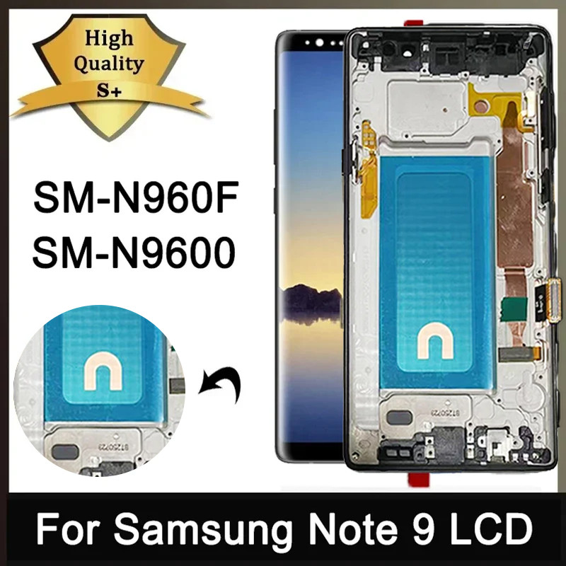 100% ทดสอบ Note9 จอแสดงผลสําหรับ Samsung หมายเหตุ 9 N960F N960F/DS จอแสดงผล Lcd หน้าจอสัมผัสดิจิตอลพ