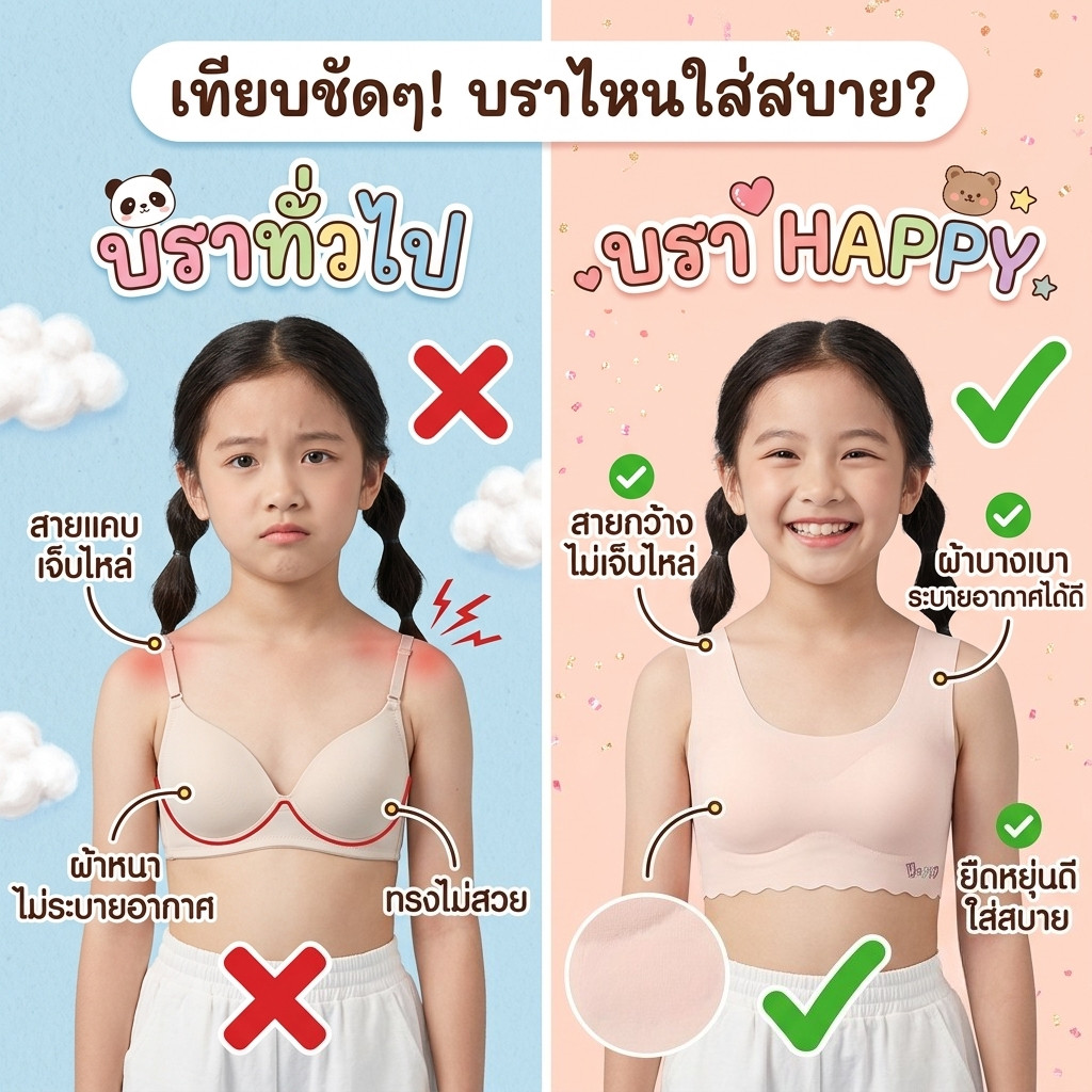 บราไร้รอยต่อเด็กผู้หญิงวัยเติบโต ผ้าซิลิโคนเนียนนุ่ม รูปที่ 2