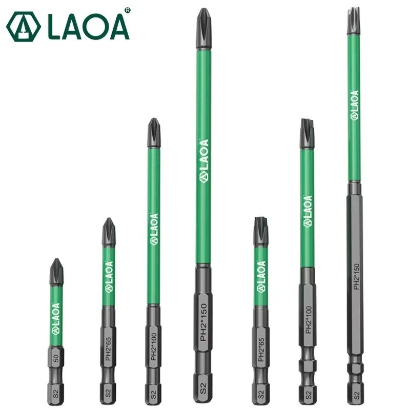 LAOA ไขควงแฉกแม่เหล็กที่แข็งแกร่ง S2 ดอกไขควงสําหรับช่างไฟฟ้า PH2