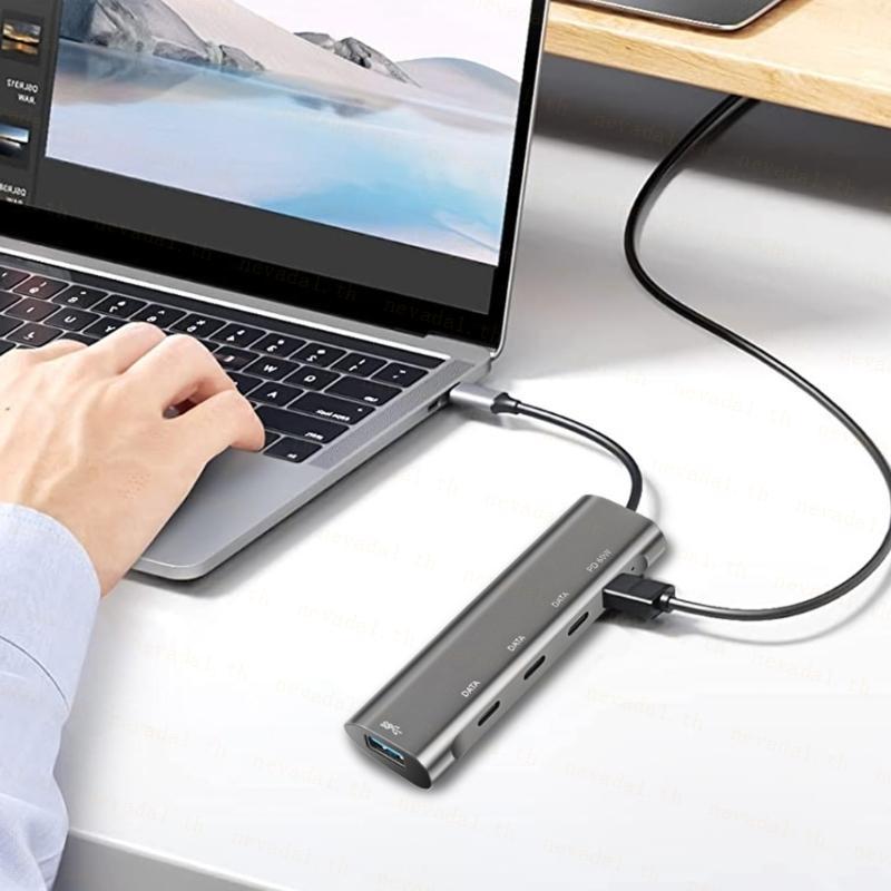ʚɞ Ne ʚɞ ตัวแยก USB C ความเร็วสูง 5Gbps USB C Hub พร้อม 3 USB C USB 3 0 พอร์ต C PD60W อะแดปเตอร์หลาย