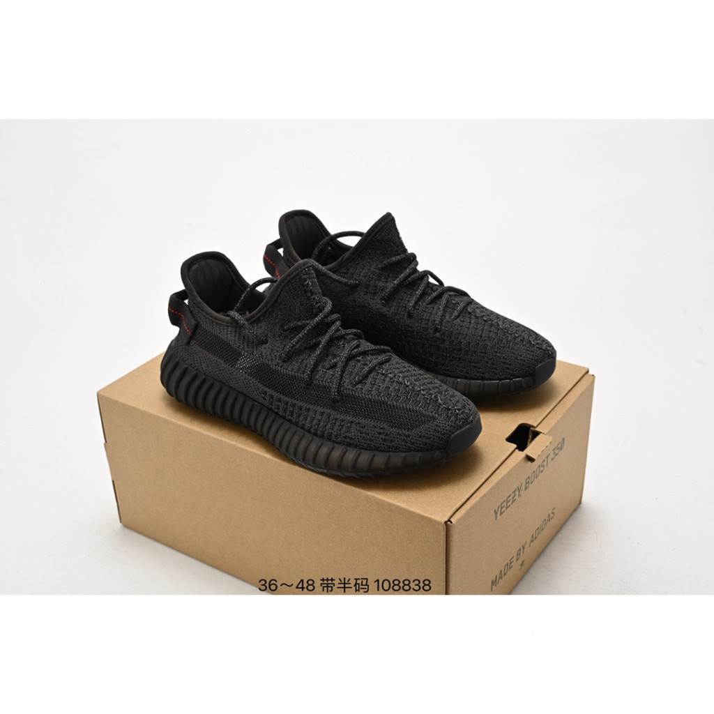 4 สี ไซส์ใหญ่ UK13 AD yeezy Boost 350 v2 "ดํา" "ขาว" รองเท้าผ้าใบ unisex L6YX