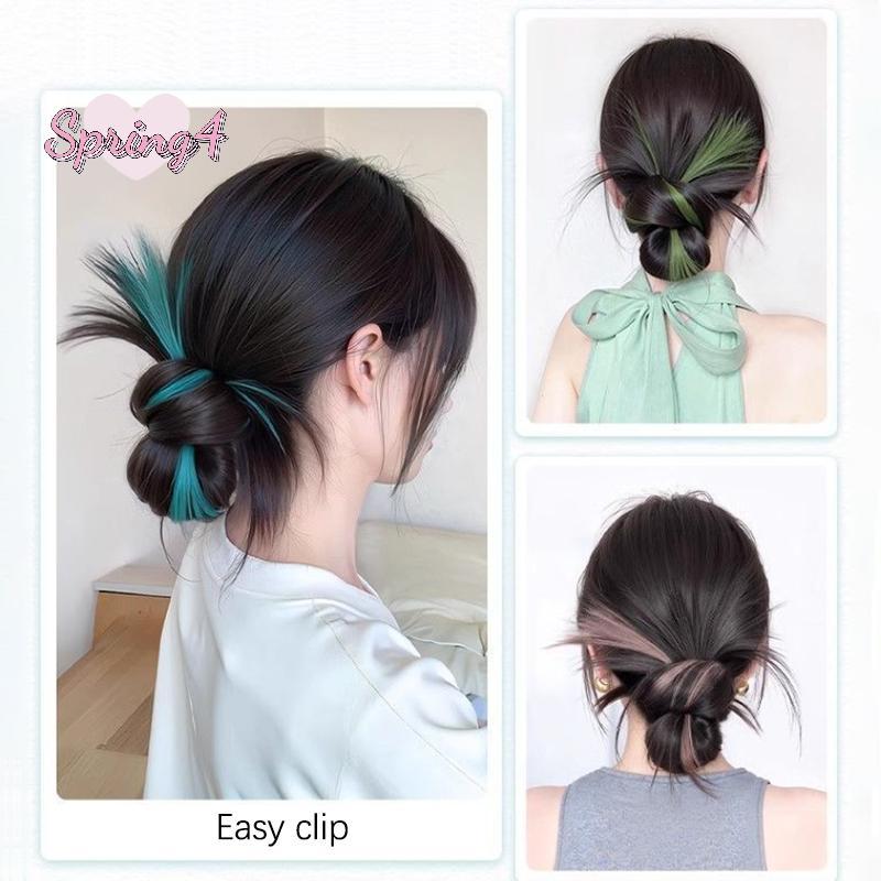 <Spring4> หัวบอลวิกผมหญิง Shuttleco หัววิกผมปุย Paage แบบบูรณาการไฮไลท์ Chien Feather Claw คลิปวิกผม Bun Nice