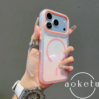 เคสโทรศัพท์แหวนบางโปร่งใส 2-in-1 TPU ไล่ระดับสีสีสันสดใสเหมาะสําหรับ iPhone 11 12 13 14 15 16 17 Pro Max รวมทุกอย่างปกอ่อนป้องกันการตก