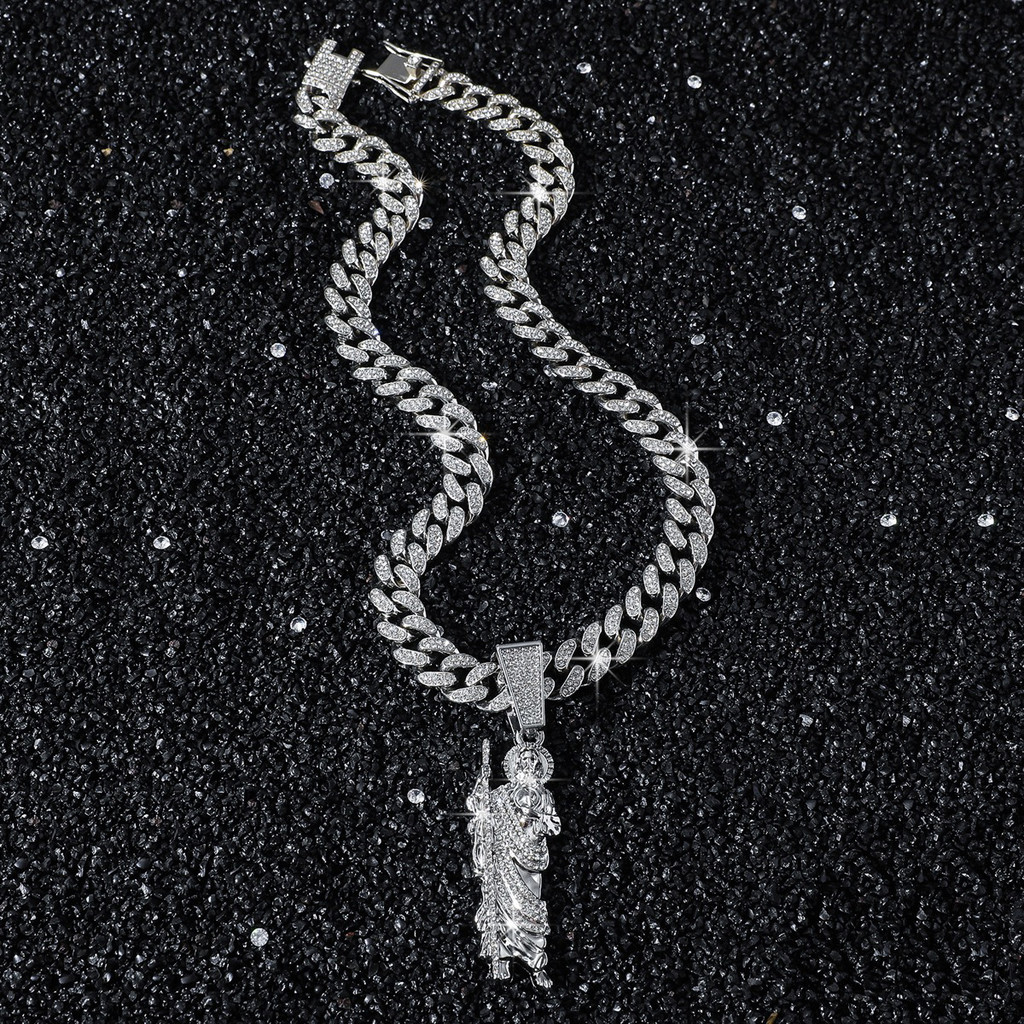 MS San Judas San Judas Cuban Chain American Hip Hop San Judas San Judas Portrait Full Diamond หญิงเย