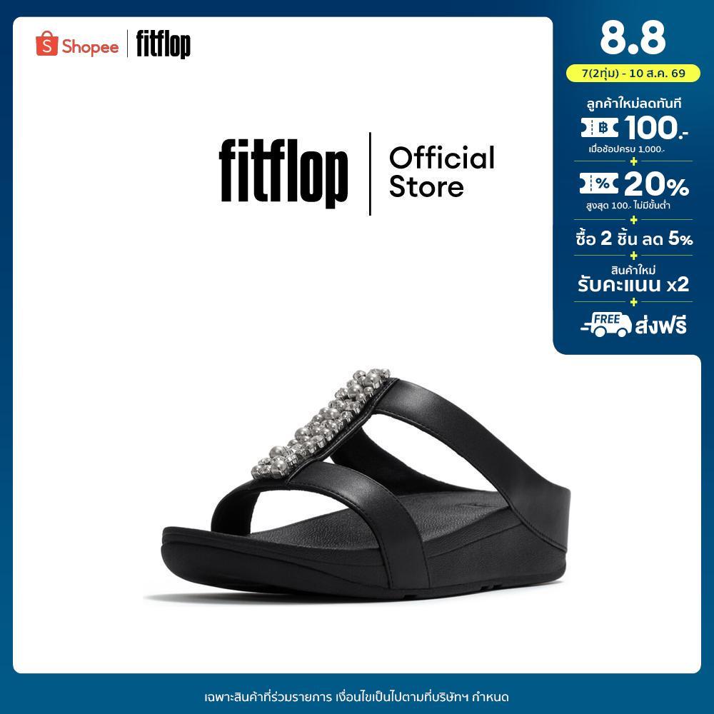 FITFLOP FINO PEARLS-AND-CRYSTAL H-BAR รองเท้าแตะผู้หญิง รุ่น A2M-001 สี BLACK