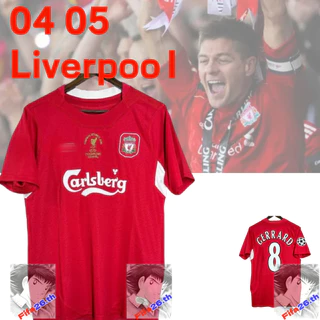 04 05 LIVER-POOL RETRO SOCCER JERSEY GERRARD เสื้อเจอร์ซี่ฟุตบอลย้อนยุคของลิเวอร์พูล ของเจอร์ราร์ด