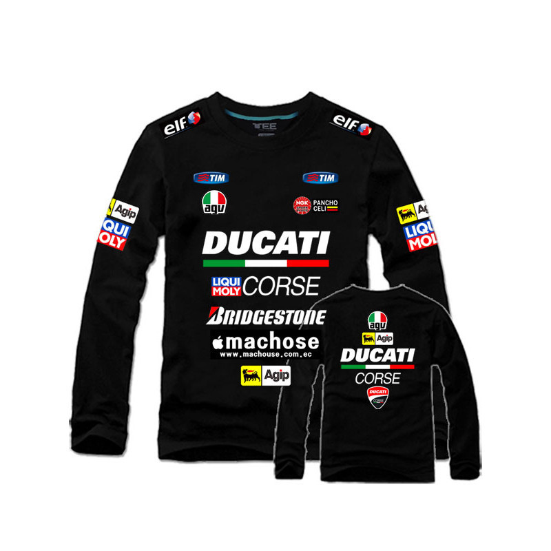 เสื้อผ้าขี่ Ducati เสื้อผ้าคอตตอนแท้ เสื้อยืดแขนยาว ทีมโรงงาน motogp เสื้อผ้ามอเตอร์ไซค์