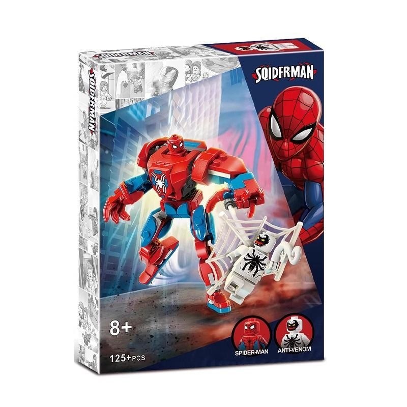 ใช้งานร่วมกับ Lego Superhero 76302 Superman 76307 Iron Man Mecha 76308 Spiderman Building Block ของเ