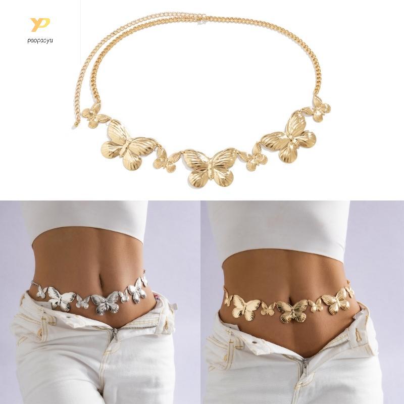 PPY ผีเสื้อ Charm Belly Chains Beach Belly Chain Party Body Chain เครื่องประดับ