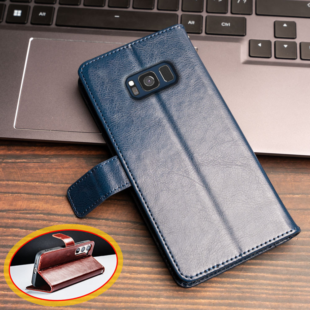 สําหรับ Samsung Galaxy S8 Plus S8 + G950F G950FD G955F G955FD Vintage คลาสสิกกระเป๋าสตางค์หนังฝาครอบ