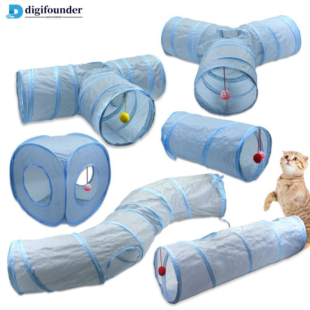 DIGIFOUNDER อุโมงค์แมวพับได้ nteractive Play Tube สําหรับแมวในร่มลูกแมว Scratch-Resistant อุโมงค์สัต