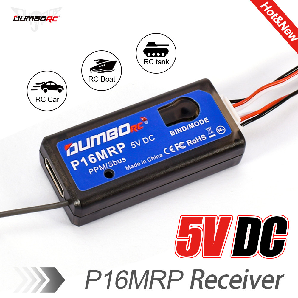 DUMBORC P16MRP 16CH 2.4GHz Pro RC Receiver SBUS PPM Output, Supports Simulator, for All DUMBORC Tran