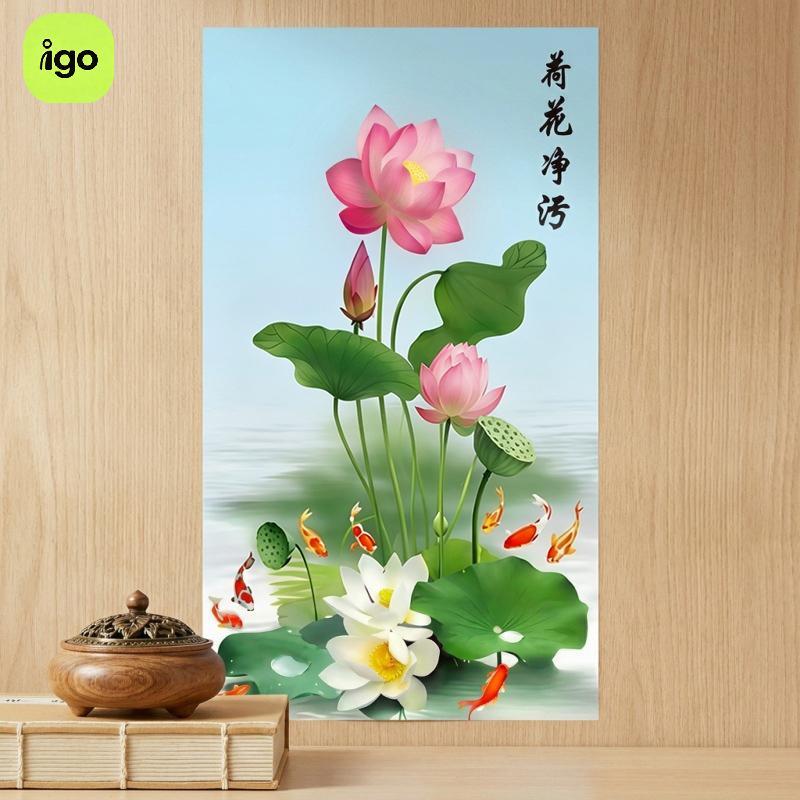 [IGO] Lotus Purity & Imprity Chart Stier Eco วัสดุรูปลอกกันน้ําสําหรับห้างสรรพสินค้าประตูห้องน้ําสาธ