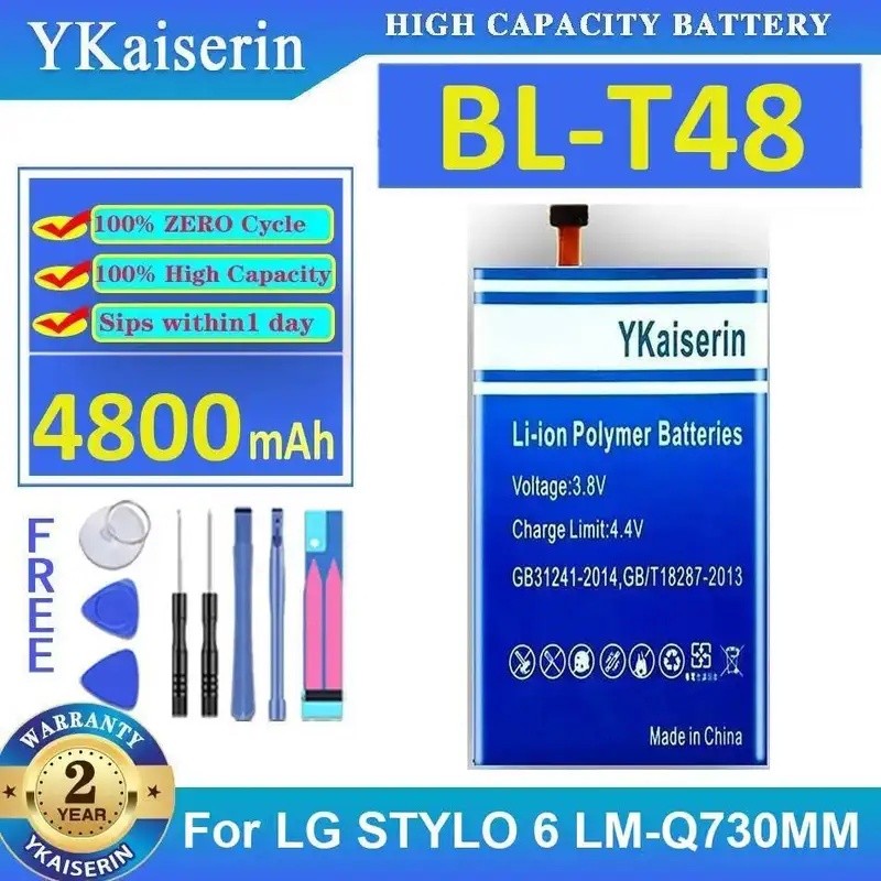 แบตเตอรี่โทรศัพท์มือถือ BL-T48 สําหรับ LG Stylo 6 LM-Q730MM เปลี่ยนระดับพรีเมียม 4800mAh