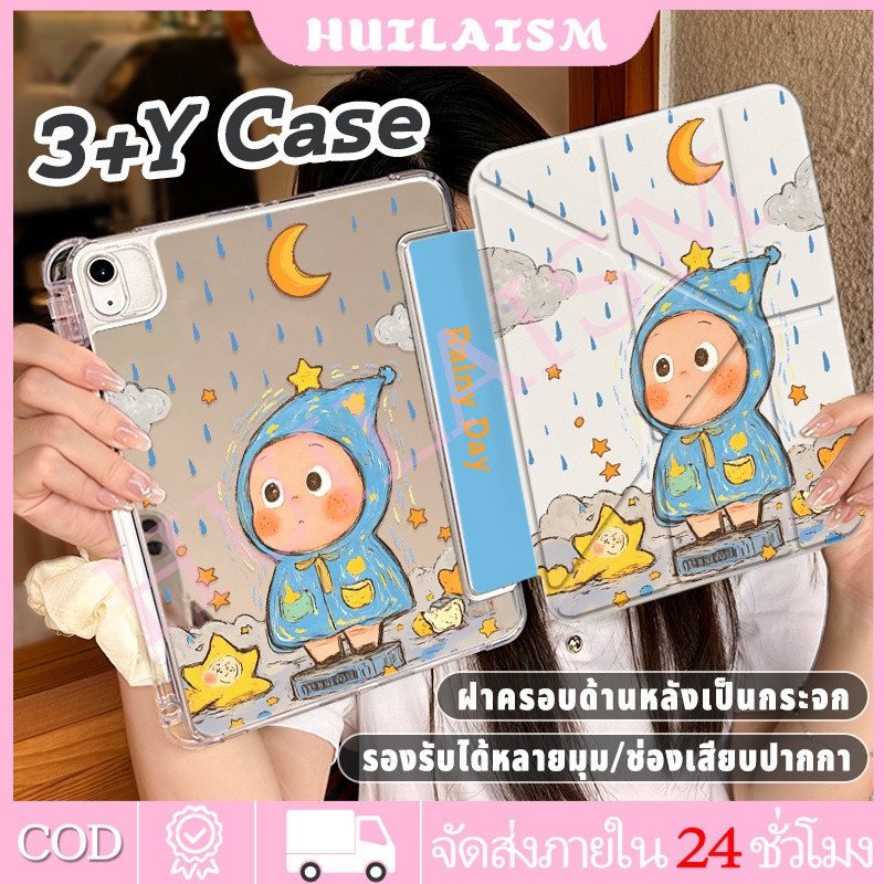 พร้อมส่ง เคสไอแพดรูปตัว Y ที่มีกระจก For ipad gen11/10,Air8/7/6，pro 24/25 ทวิงเคิล ช่องเสียบปากกา