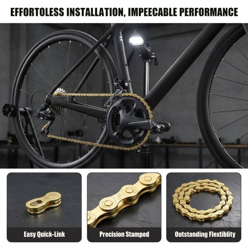 Tswk Road Mountain Bike Gold Chain Z80 6/7/8 Speed 116 Qui Connector สําหรับผู้ที่ชื่นชอบขี่จักรยานซ