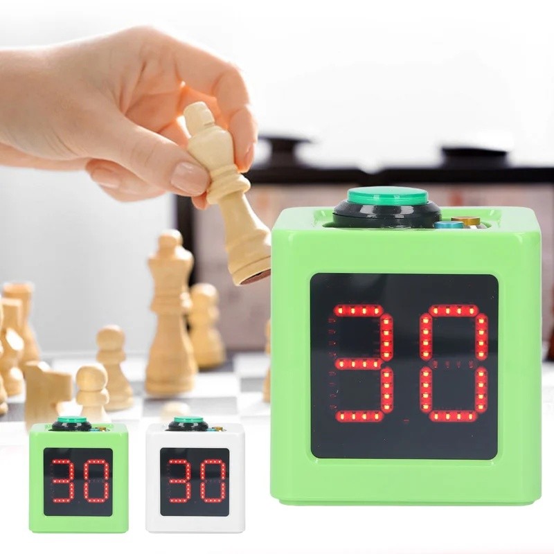 KP4J Cube Timer 1.4in 4 ด้าน Digital Shot นาฬิกาจับเวลานับถอยหลังสําหรับหมากรุกโป๊กเกอร์ส่วนตัว Casi