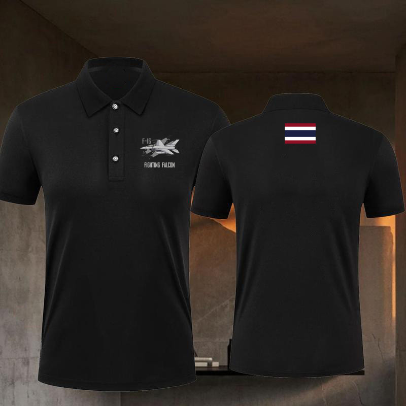 CODเสื้อโปโล ไทยนี้รักสงบ F-16 printed ผ้าCotton มีสองสี ทั้งทรงปกติแล polo shirt ผ้า ใส่ได้ ทั้ง ชา