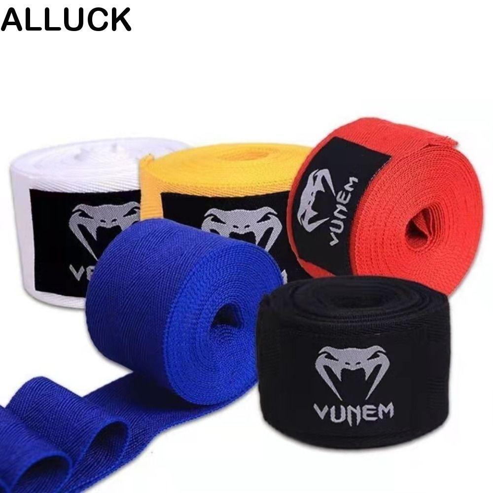 ALLUCK Boxing Wraps, Breathable Black Red White Soft Bracelets, Sports Safety Cotton Wraps Bandage B