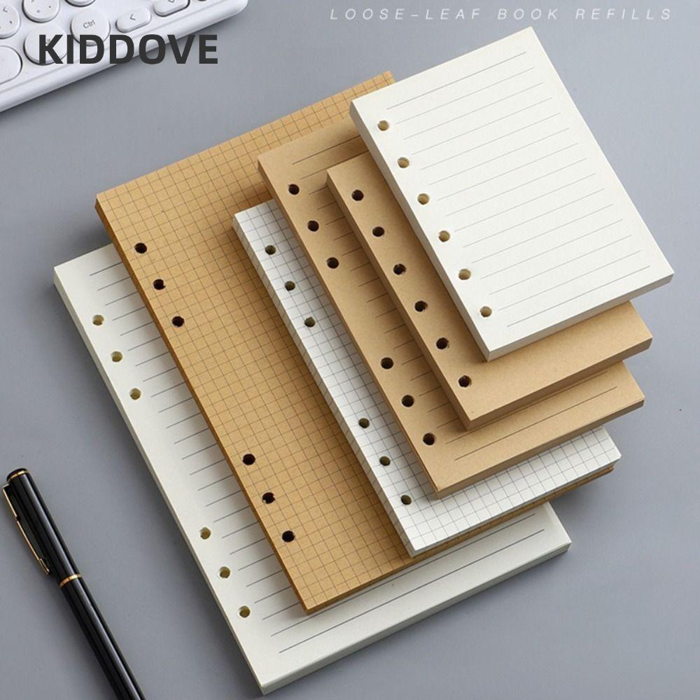 KIDDOVE 80Sheets Notebook Refill Paper, Kraft Paper A5/A6/A7 Loose Leaf Paper, High Quality แนวนอน L