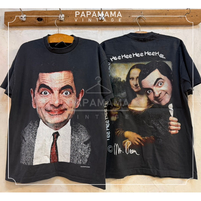 Mr. BEAN Bio washed tag USA เสื้อวินเทจ เสื้อตลก papamama vintage shirt
