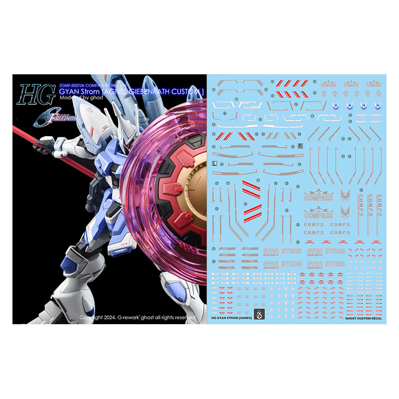 YAN Decal สําหรับ HG 1/144 ZGMF-2027/A GYAN Strom AGNES GIEBENRATH CUSTOM น้ําสติกเกอร์สร้าง Hobby D