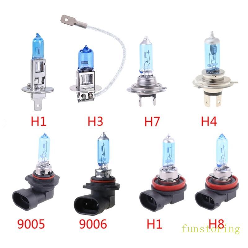 FUN Xenon สีขาว 12V หมอกไฟหน้าหลอดไฟฮาโลเจน 55W ที่จอดรถรถสําหรับโคมไฟหัว 5000K H1 H4 H7 H8 H11 9005